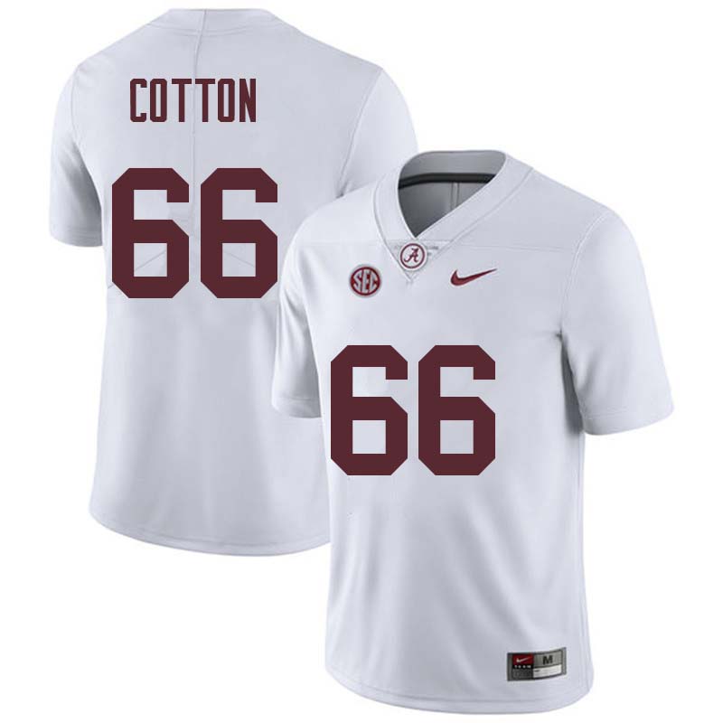 Men #66 Lester Cotton Alabama Crimson Tide College Football Jerseys Sale-White